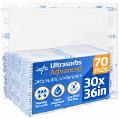 Medline Ultrasorbs packaging for professional bed protection.