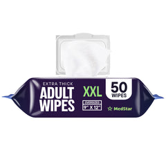 MedStar Adult Wipes 9x12 full-body coverage for easy elder care cleaning.
