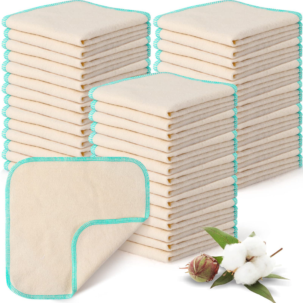 Meekoo blue-edge unbleached flannel baby wipes in a pack for gentle daily cleaning
