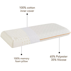 MEFOPILO pillow featuring OEKO-TEX-certified materials for safer sleep surface.