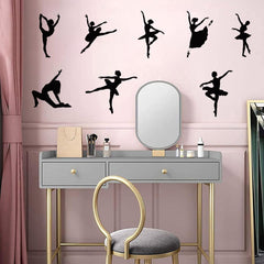 MEFOSS ballet yoga art decals add elegance to a dance studio or practice space.