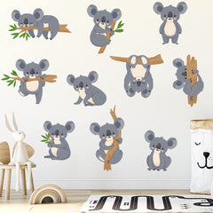 MEFOSS koala wall stickers on three sheets for quick, kid-friendly nursery decor.