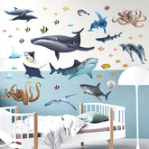 MEFOSS whale wall decal adds playful color to kids' room