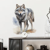 MEFOSS wolf wall decal watercolor wolf portrait for kids room decor