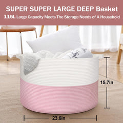 MEGASKET cotton rope storage basket ideal for nursery organization