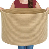 MEGASKET extra large basket stores blankets for easy access in living room