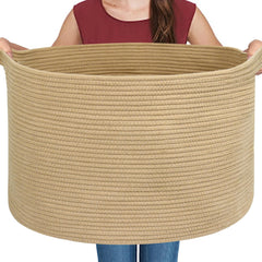 MEGASKET extra large basket stores blankets for easy access in living room