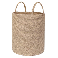 MEGASKET large woven laundry basket showing 15x18 size, ideal for bedrooms and laundry storage.