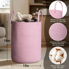 MEGASKET pink laundry hamper for organized clothing and towels