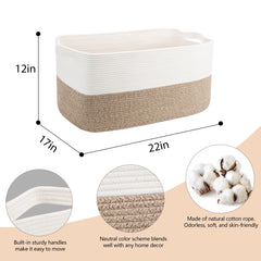MEGASKET rectangle blanket basket on shelf ideal for shoes or laundry organization