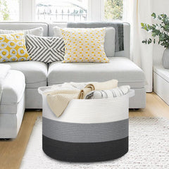 MEGASKET soft cotton rope bin is safe for kids and pets.