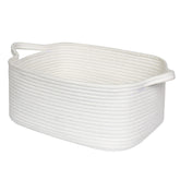 MEGASKET white cotton rope basket with handles for easy transport and stylish storage.