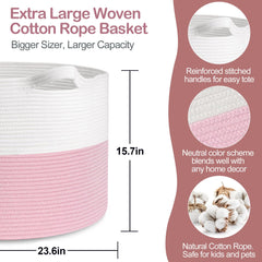 MEGASKET XXL pink blanket storage basket for bedrooms