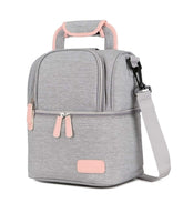 Meichoon XC01 grey breast pump backpack keeps hands free for busy outings.