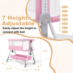 MEICHYUN bassinet with mesh sides for air flow and easy monitoring
