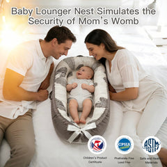 Meindoovm lounger with adjustable buckle that grows with your baby.