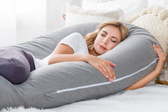 Meiz 65-inch pillow extended for side sleeping and full-body support.