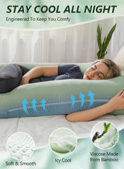 Meiz pillow in nursing position illustrating post-partum versatility.