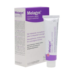 Melagyn Moisturising Vaginal Gel 60g packshot highlighting hydration support for daily comfort.