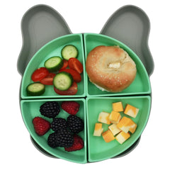 melii Bulldog suction plate on table helps contain mess during meals
