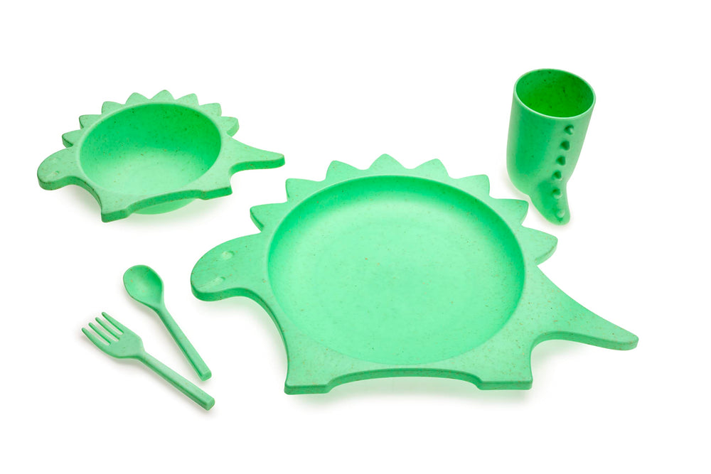 Melii Dinosaur meal set plate – durable cellulose for everyday kids meals and easy cleaning