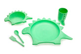 Melii Dinosaur meal set plate – durable cellulose for everyday kids meals and easy cleaning