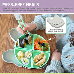 melii suction plate with dividers for picky eaters keeps food separate