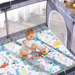MEM Playpen Mat non-slip bottom keeps the mat steady.