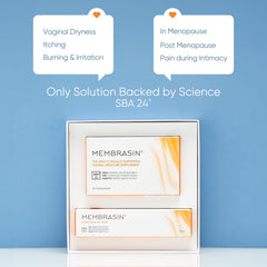 Closeup of Membrasin Vitality Pearls capsules highlighting easy-to-swallow form.