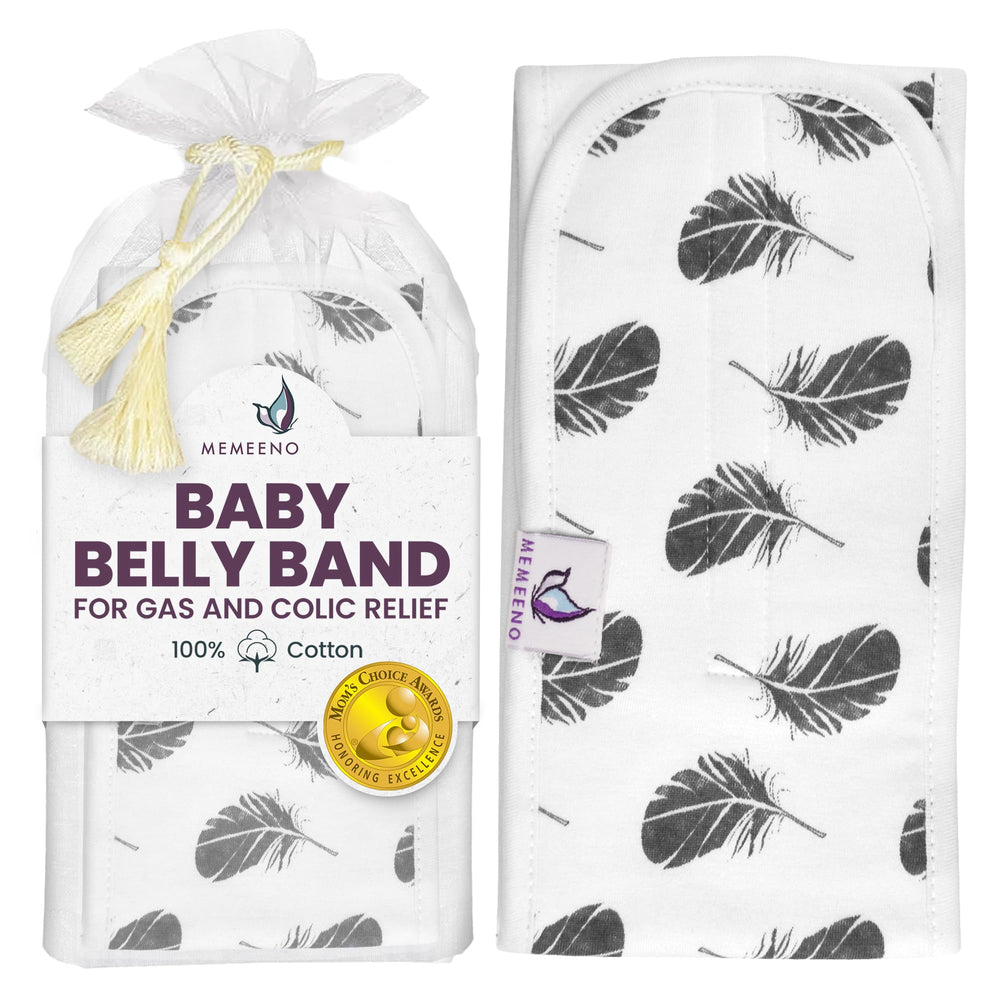 MEMEENO baby belly band front view for gentle tummy comfort.