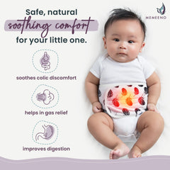 MEMEENO wrapped baby tummy soothing support for gas relief.