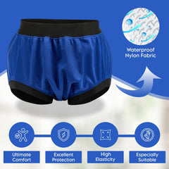 Menpol easy-care plastic pants suitable for cold washing and low-heat drying.