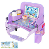 MENZOKE kids travel tray on car seat with purple color keeps kids organized during trips