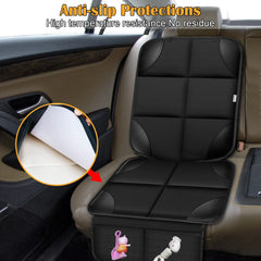 Meolsaek car seat protector on the back seat features waterproof Oxford fabric.