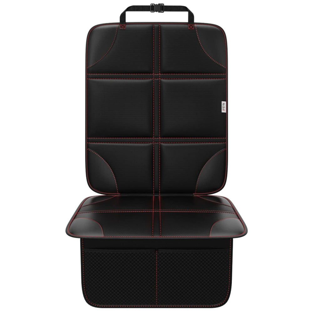 Meolsaek car seat protector with non-slip backing keeps seats stable during travel.