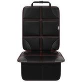 Meolsaek car seat protector with non-slip backing keeps seats stable during travel.