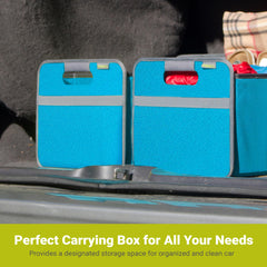 Meori trunk organizer loaded with groceries and gear during a road trip.