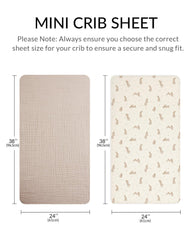 Meowcards 24x38 pack-play crib sheet fits mini cribs reliably