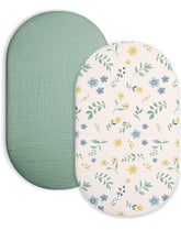 Meowcards bassinet sheet, rectangle-fit with snug elastic edge for secure sleep