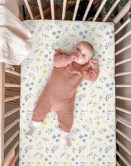 Spring Garden color Meowcards bassinet sheet for fresh nursery vibe