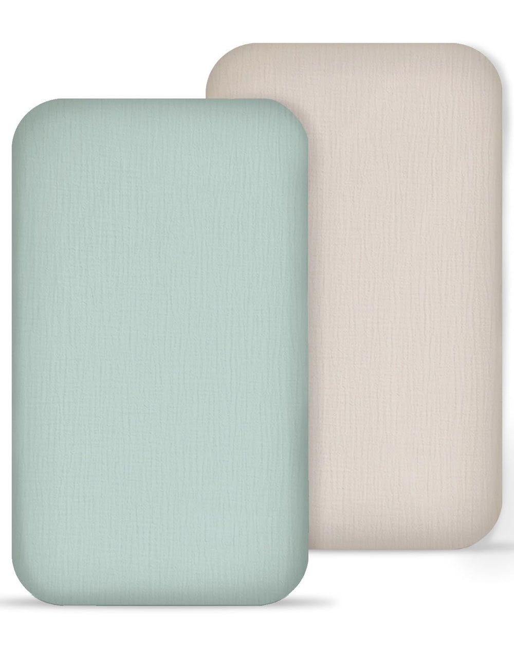 Meowcards muslin bedside sheets 33x20 on the crib, breathable and gentle for newborn sleep.