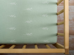 Meracorallo breathable cotton muslin crib sheet fits standard cribs
