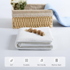 Meracorallo Muslin Swaddle Blanket shown in multi-use setup for nursery tasks.