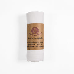 Meracorallo swaddle blanket laid flat at 47x47 inches for generous swaddling.