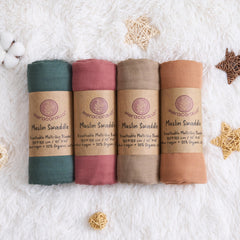 Large 47x47 inch Meracorallo swaddle offers flexible wrapping options