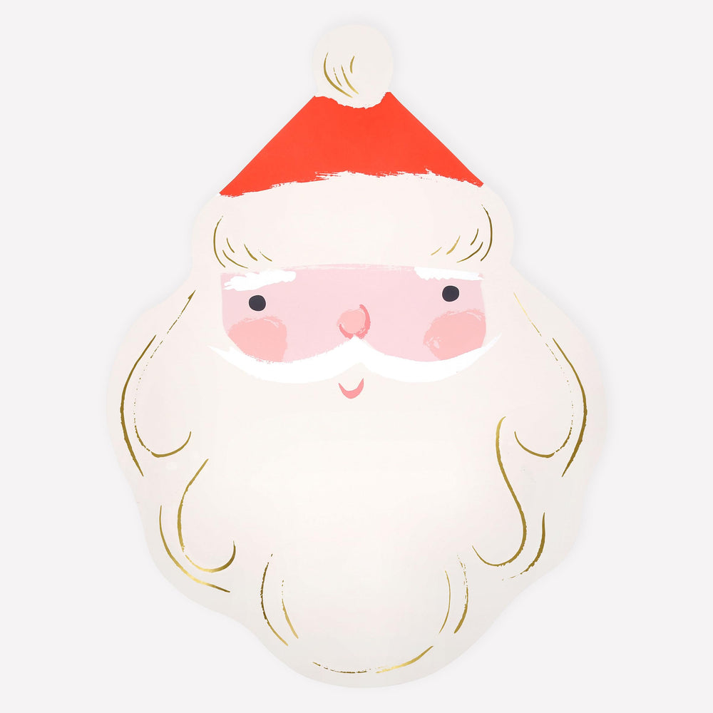 Meri Meri Santa placemats with a large Santa design protect tables and celebrate Christmas