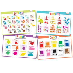Merka colorful letters placemat promotes early literacy during mealtime