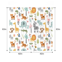 MESHELLY giraffe-panel curtain brightens a nursery with kid-friendly print.