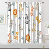 MESHELLY kids safari curtains with lion print add playful charm to a child's window.