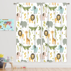 MESHELLY Kids Safari Curtains in a nursery room for playful decor